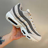 Білі шкіряніі чоловічі кросівки  Nike Air Max 95 Демісезонні Найк Аїр Макс 95, фото 2