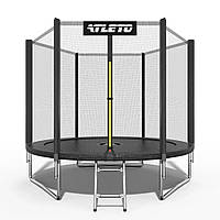 Батут дитячий Atleto 252 см із захисною сіткою і драбиною для дому та дачі чорний 42400443