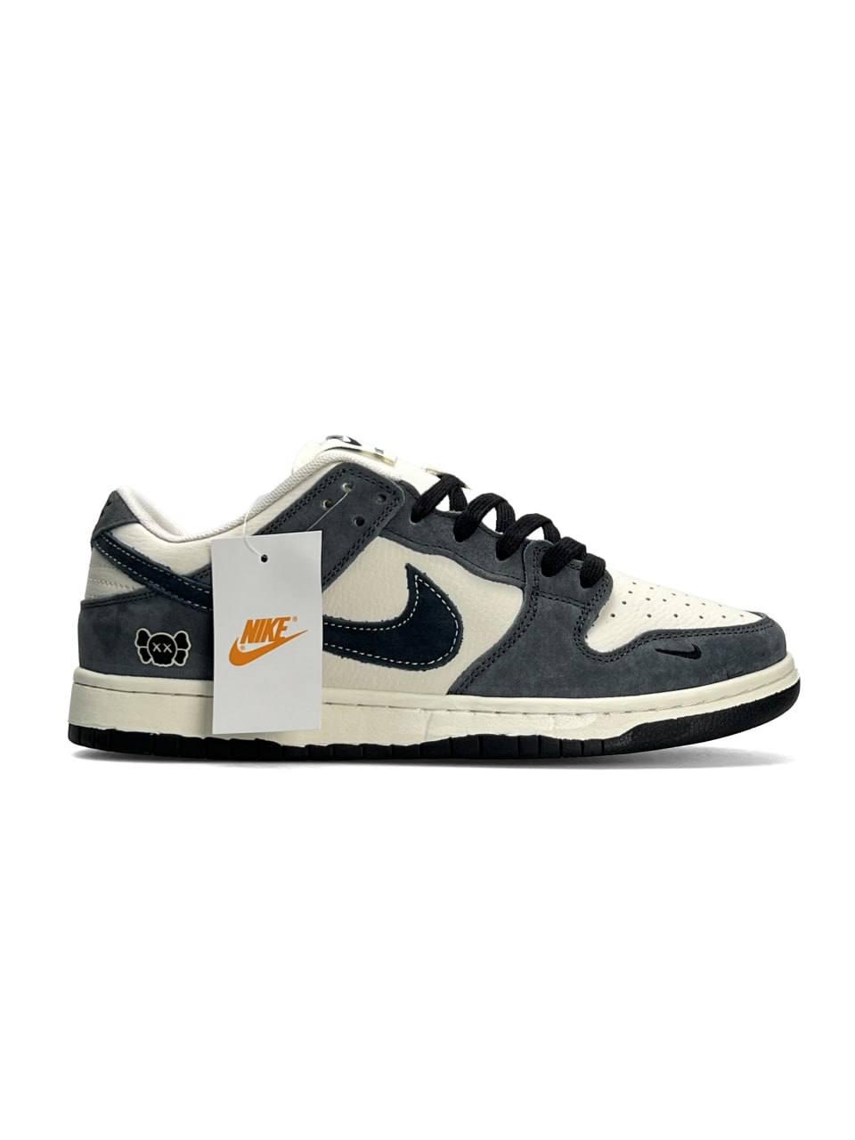 Сірі шкіряні чоловічі кросівки Nike SB Dunk Low Premium Black Grey, фото 1