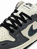 Сірі шкіряні чоловічі кросівки Nike SB Dunk Low Premium Black Grey, фото 9