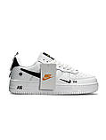 Білі жіночі шкіряні кросівки Жіночі кросівки Nike Air Force 1 07’ LV8 Utility White Black Демісезонні кросівки Найк Аір Форс 1, фото 6
