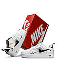 Білі жіночі шкіряні кросівки Жіночі кросівки Nike Air Force 1 07’ LV8 Utility White Black Демісезонні кросівки Найк Аір Форс 1, фото 8
