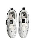 Білі жіночі шкіряні кросівки Жіночі кросівки Nike Air Force 1 07’ LV8 Utility White Black Демісезонні кросівки Найк Аір Форс 1, фото 9