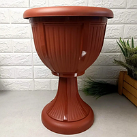 Вазон Леон з підставкою 31см глибокий теракот Алеана, фото 2