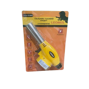 Пальник газовий з керамічним соплом та п'єзо d22мм*170мм LEOMIX