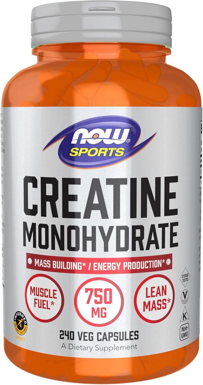 Now Creatine Monohydrate 750 mg 240 капсул, фото 1