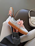 Білі шкіряні жіночі кросівки Adidas Samba Platform White / Peach premium / демісезонні кеди Адідас Самба, фото 2
