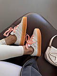 Білі шкіряні жіночі кросівки Adidas Samba Platform White / Peach premium / демісезонні кеди Адідас Самба, фото 5