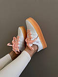 Білі шкіряні жіночі кросівки Adidas Samba Platform White / Peach premium / демісезонні кеди Адідас Самба, фото 7