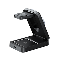 Бездротова зарядка 3в1 HAVIT W3103 15W Gray+Black (40шт/яский), фото 4