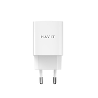 Зарядний пристрій мережевий USB/Type-C 30W білий GaN Havit HV-UC30 PRO-WH, фото 2