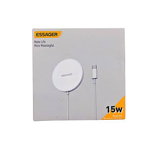 Зарядний пристрій бездротовий ESSAGER EWXCX-CF02-Z 15W Type-C білий, фото 2