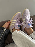 Фіолетові замшеві жіночі кросівки ADIDAS SAMBA LILAC SUEDE premium Демісезонні кеди Адідас Самба, фото 5