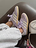 Фіолетові замшеві жіночі кросівки ADIDAS SAMBA LILAC SUEDE premium Демісезонні кеди Адідас Самба, фото 6