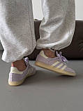 Фіолетові замшеві жіночі кросівки ADIDAS SAMBA LILAC SUEDE premium Демісезонні кеди Адідас Самба, фото 7