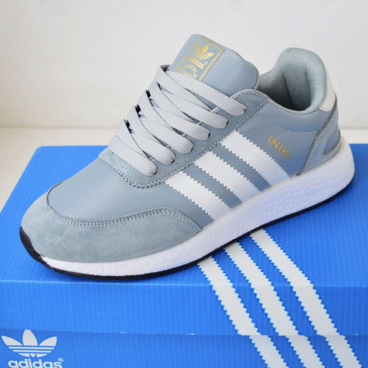 Сірі чоловічі замшеві кросівки Adidas Iniki Runner, фото 1