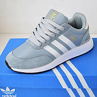 Сірі чоловічі замшеві кросівки Adidas Iniki Runner