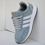 Сірі чоловічі замшеві кросівки Adidas Iniki Runner, фото 3