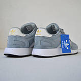 Сірі чоловічі замшеві кросівки Adidas Iniki Runner, фото 5