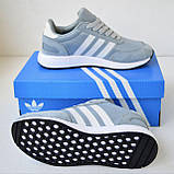 Сірі чоловічі замшеві кросівки Adidas Iniki Runner, фото 7