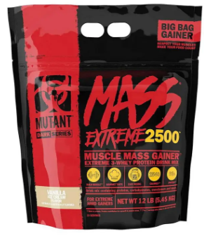 Гейнери для набору ваги Mutant Mass xXxtreme 2500 5,45 кг ванільне морозиво, фото 1