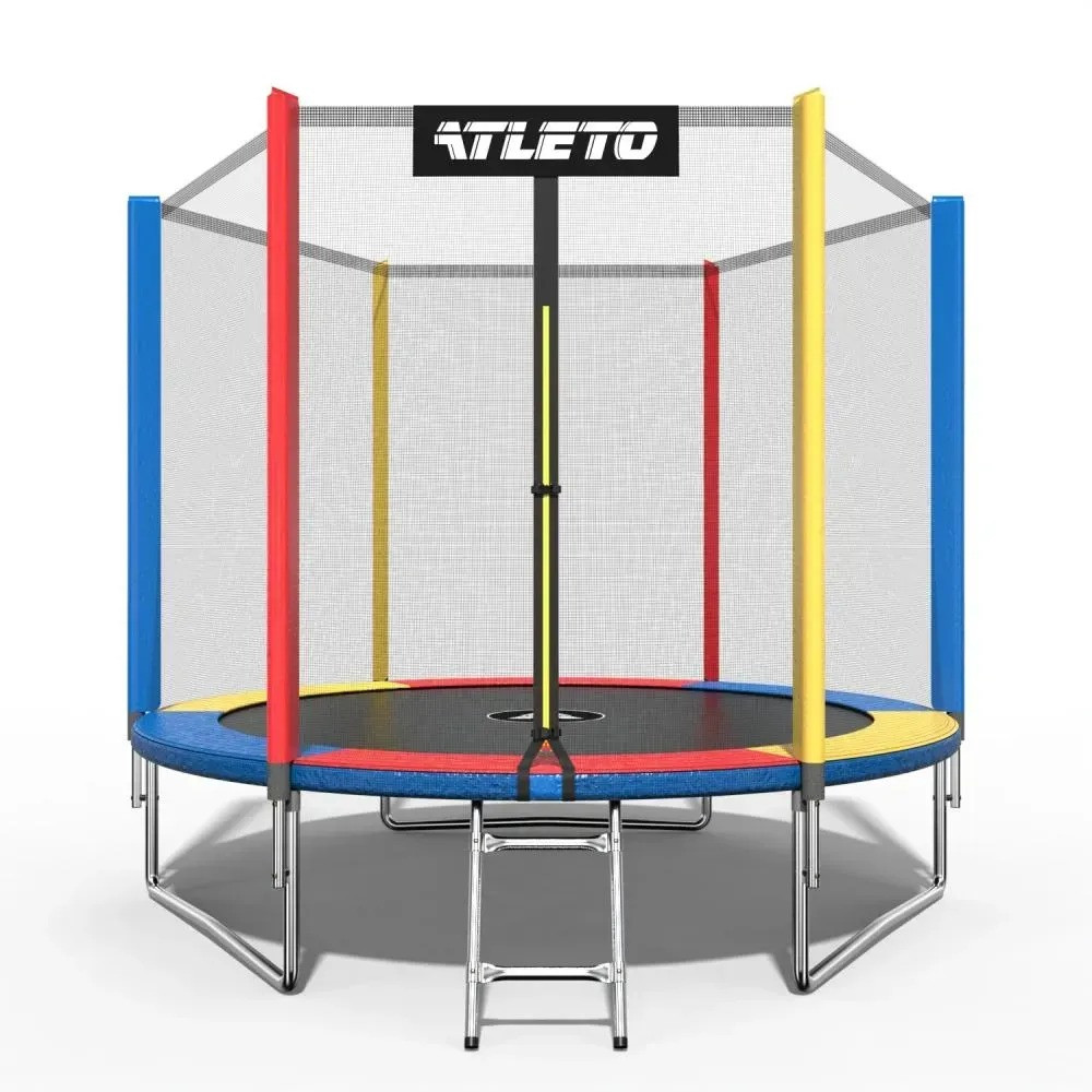 Батут дитячий Atleto 312 см із захисною сіткою для дому та дачі різнобарвний 21000133