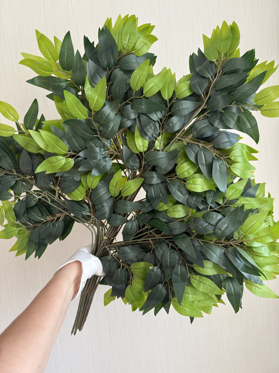 Штучна гілка рускусу з латексу — 70×60 см, фото 1