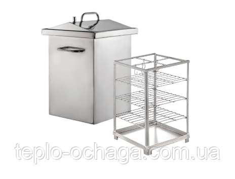 Коптильня Вертикальна гарячого та холодного копчення "XK" неіржавка сталь 1.5 мм