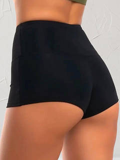 Матові чорні еластичні шорти з високою посадкою для фітнесу, йоги, пілона та спорту