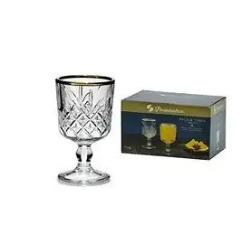 Набір чарок Timeless на ніжці 60мл 6 шт Pasabahce (декор золото) 51718G