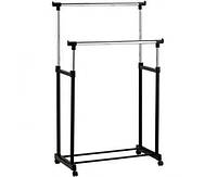 Підлогова вішалка для одягу MINI Double Pole, компактна, легка, збірна, на колесах, фото 5