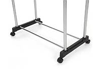 Підлогова вішалка для одягу MINI Double Pole, компактна, легка, збірна, на колесах, фото 6