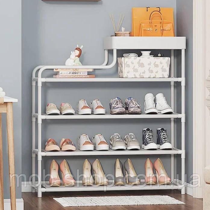 Полиця для взуття на 5 секцій Storage Shoe Rack 60x21x78,5 см компактна для передпокою і гардеробу, фото 1