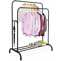 Напольна подвійна вішалка для одягу Multipurpose Hanger 205 з полицею для взуття 110x56x145 см, фото 2