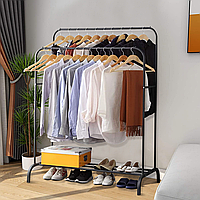 Напольна подвійна вішалка для одягу Multipurpose Hanger 205 з полицею для взуття 110x56x145 см, фото 7