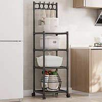 Напольний стелаж полиця для зберігання 42x34x130 см, модель 8107, міцний металевий, фото 4