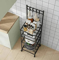 Напольний стелаж полиця для зберігання 42x34x130 см, модель 8107, міцний металевий, фото 7