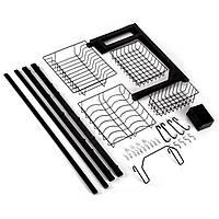 Кухонний стелаж сушка для посуду 2 рівня 650×336×520 мм, зручна полиця для кухні, фото 10