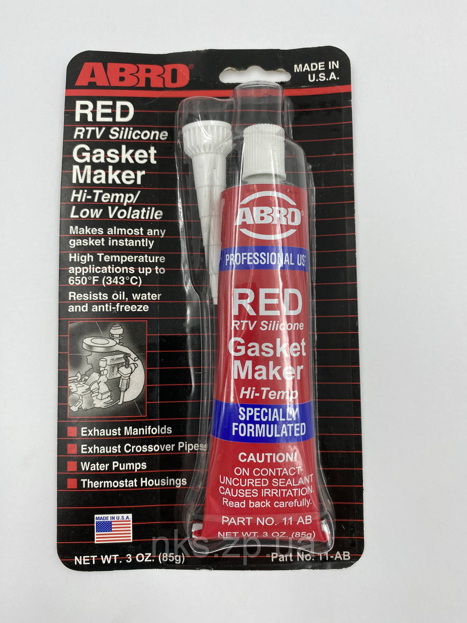 Герметик силіконовий червоний 85гр. Abro, фото 1