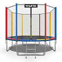 Батут дитячий Atleto 404 см із захисною сіткою і драбиною для дому та дачі різнобарвний 21000141
