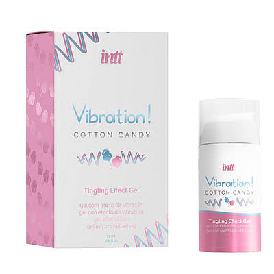 Рідкий вібратор Intt Vibration Cotton Candy (15 мл), густий гель, дуже смачний, діє до 30 хвилин