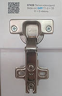 Меблева петля для ДСП накладна SLIDE-ON GIFF Т1 D=35 Н=0 НІКЕЛЬ