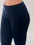 Жіночі спортивні чорні лосини (легінси) широкий пояс з утяжкою — Власне виробництво, фото 2