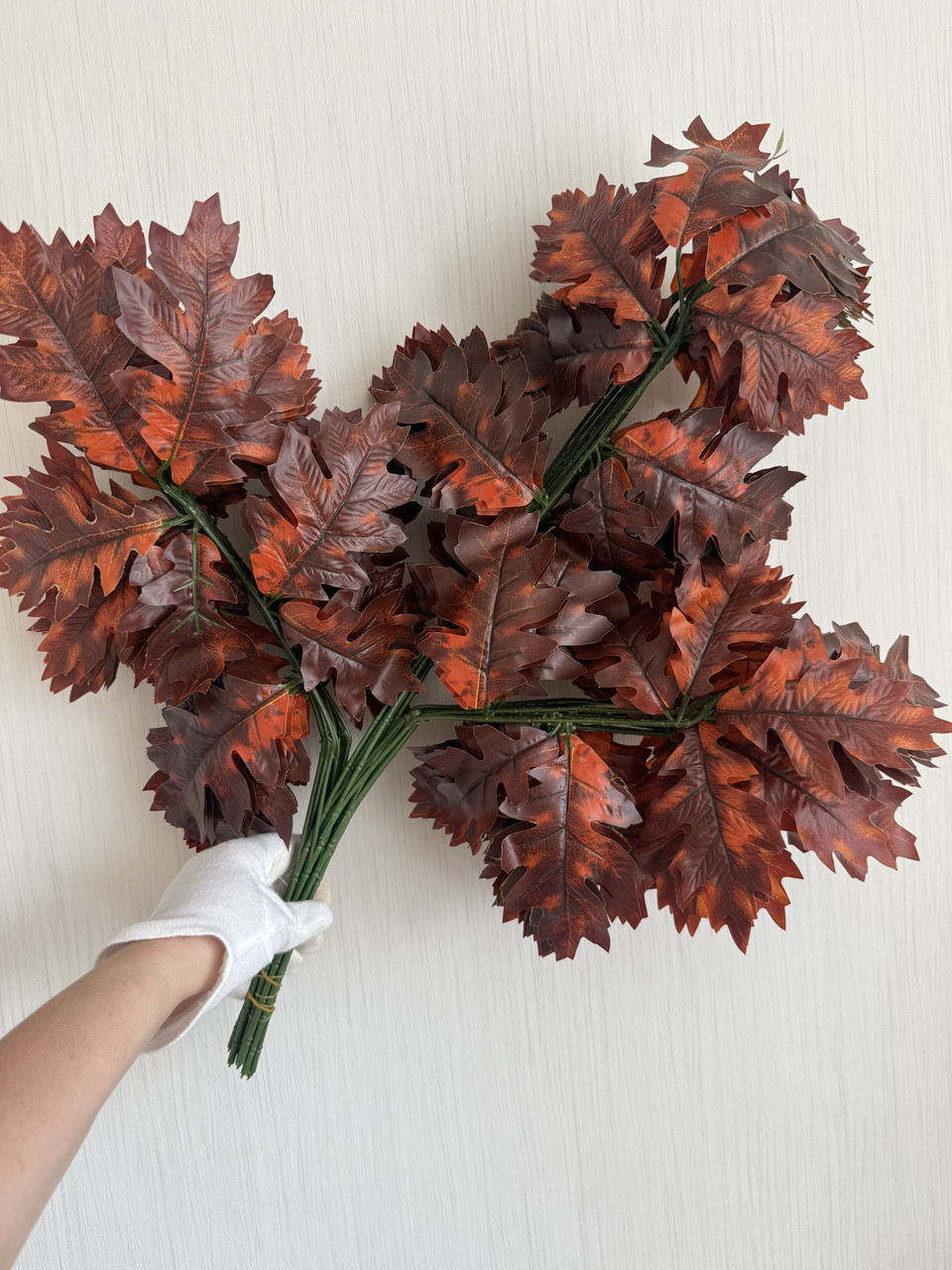 Декоративна гілка дуба . Штучне осіннє листя ( латекс ), фото 1