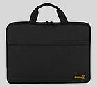 Сумка для ноутбука сіра 15,6" Bagmax проста плоска сумка під ноутбук 15 дюймів з кішенею сіра без ременя, фото 8