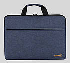Сумка для ноутбука сіра 15,6" Bagmax проста плоска сумка під ноутбук 15 дюймів з кішенею сіра без ременя, фото 7