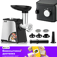 Електрична м ясорубка RAF R.3392 2000 Вт з реверсом і металевими насадками потужна електром ясорубка для дому та кухні