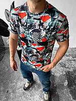 Комфортна літня чоловіча приталена футболка з трендовим дизайном
