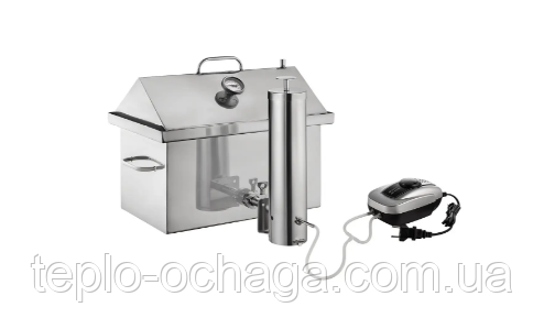 Коптильня гарячого та холодного копчення "XK" неіржавка сталь 2 мм, 2 яруси та 3 гачки + подарунок