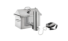 Коптильня гарячого та холодного копчення "XK" неіржавка сталь 1.5 мм, 2 яруси та 3 гачки + подарунок, фото 5